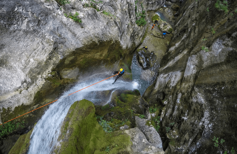 What is the Relation between the Canyoneering and Rappelling